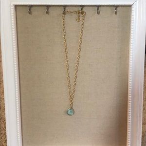 turquoise clear stone delicate necklace